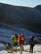 Засыпанное летним снегом плато под перевалом Титова